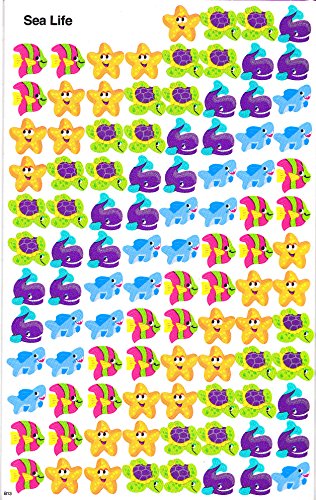 German Trendseller® – 200 x Sticker Seetiere ┃ – kleine Seetiere im Korallenriff – ┃ Kindergeburtstag ┃ 200 Sticker – im Set für Kinder - 3
