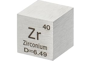 PATIKIL Zirconium Cube, 10mm Zr Density Cube High Density Element Cube Unique Metal Cube Periodic Table of Elements Collections Lab Experiment Teacher Scientific Classes