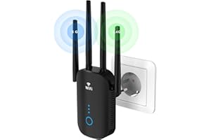 PHAVN Répéteur WiFi Puissant 1200Mbps Amplificateur WiFi 5GHz & 2.4GHz WiFi Extender, Repeteur WiFi avec Un Port Ethernet, WiFi Booster avec Modes Repeteur/Routeur/AP, Compatible avec Tous Les Routeurs