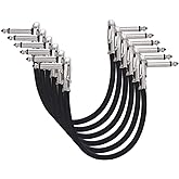 Amazon Basics - Gitarren-Patch Hilfs kabel, 6er-Pack, 15 cm, Schwarz