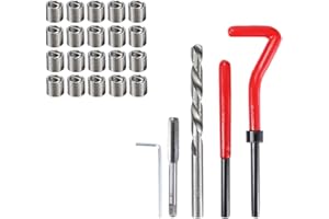Bestgle 30 Piezas M6 Kit de Reparación de Rosca Juego de Reparación de Roscas Helicoil Kit Helicoidales Herramientas, Kit de Inserción de Reparación de Roscas