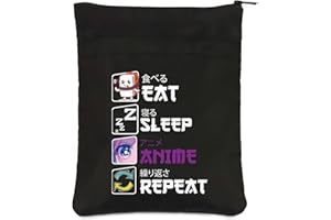 PLITI Eat Sleep Anime Repeat Cute Kawaii Manga Gift Anime Book Sleeve Anime Lover Gift Japanese Anime Fans Gift (Sleep Anime Repeat BSblU)
