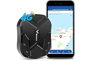 Winnes 4G LET GPS Tracker Localizzatore GPS Auto Tracking in Tempo Reale Tracciatore di Posizione,Geo-Fence Alarm App Gratuita Antifurto per Auto Moto Camion con Forte Magnete (TK905-5000nah)