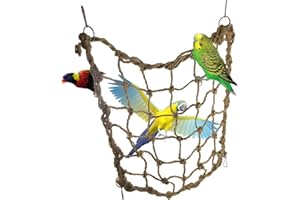 Souarts Spielzeug für Wellensittich Vogelspielplatz Vogel Kletter Spielplatz aus Nylon Hängebrücke Vogelkäfig Zubehör