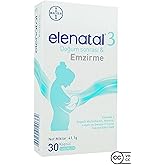 Bayer Elenatal 3 Doğum Sonrası & Emzirme, 30 Kaps&uuml;l, Multivitamin, Mineral, Lutein ve Omega-3