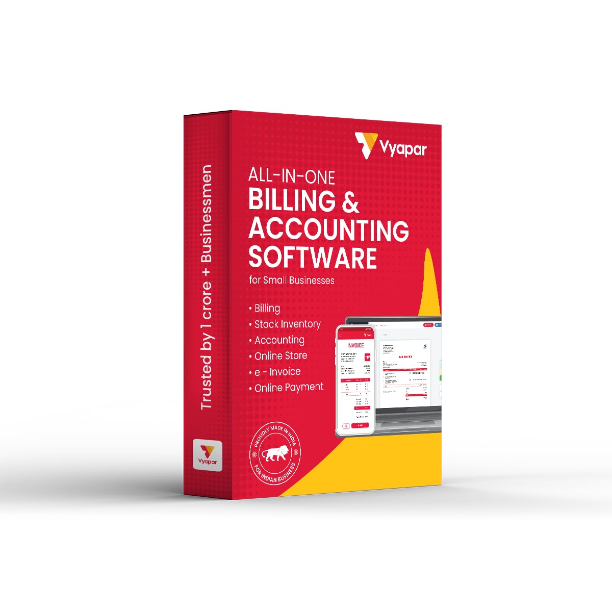 GST Billing, Inventory & Accounting software by Vyapar Apps| 1 year desktop plan (Gold) | Email delivery of License-key