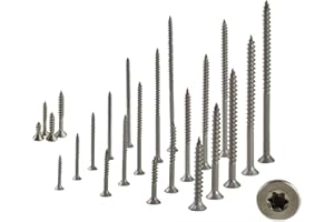 NIETFULLTHINGS 4 mm Śruba do drewna z łbem stożkowym Torx Śruba ze stali nierdzewnej V2A Śruby do płyt wiórowych do drewna Częściowe gwintowanie A2