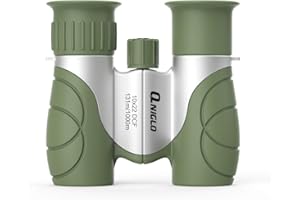 QNIGLO Jumelles Enfants 10x22,Kit d’Exploration de la Nature pour Enfants, Observation des Oiseaux Randonnée Apprentissage de la Chasse, Meilleurs Cadeaux pour Enfants,Jouet Fille 3-12 Ans(Vert)