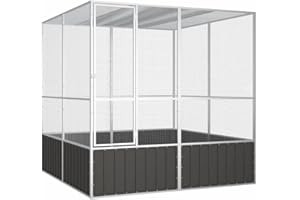 Hommdiy Vogelkäfig Anthrazit 213.5x217.5x211.5 cm Verzinkter Stahl