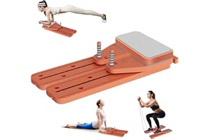CISSIYOG Pilates Board,Pilates Reformer Machine,Automatic Rebound Ab Roller Board,6 in1 Multifunctional Abdominal Board,Foldable Home Gym,Training Board Full Body Workout Equipment,for Men Women