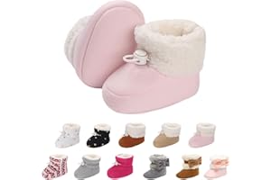 Tolaler Zapatos de Invierno para Bebés, Botines Cálidos y Cómodos Botines de Suela Blanda Antideslizante con un Encantador Dibujo de Lazo (0-18 Meses)