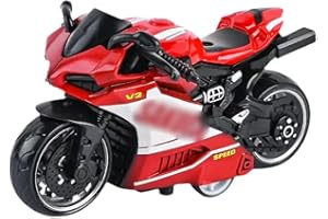 ZGCXRTO Jouet de Moto en Alliage,Simulation Moto Jouet, Tirez la Moto, Modèle de Moto, Décoration de Moto, Rouge, pour Enfant Jouet intellectuel