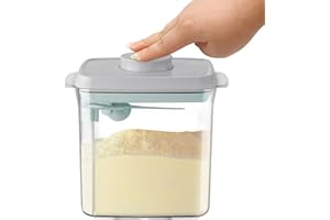 LERELIN 1700ML Baby Milk Powder Dispenser, One Touch Milk Powder Storage Container, with Airtight Lid Spoon and Levelling Bar for Formula, Coffee, Cereal, Flour (White)