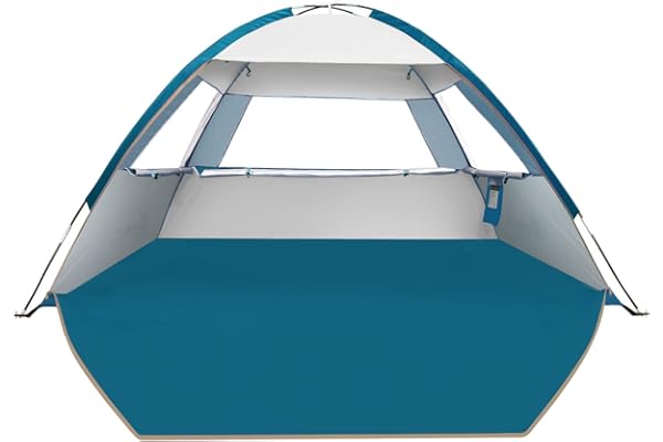 COMMOUDS Tente de Plage Anti UV pour 3-4 Personnes, Familiale, Facile à Installer Et à Transporter - Parasol pour Camping, Pêche, Extérieur