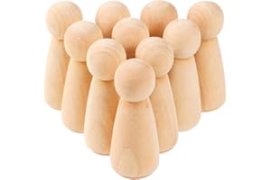 Garneck 10 statuette in legno fai da te da dipingere, coni di legno incompiuti, 10 cm, per progetti creativi, matrimoni e compleanni