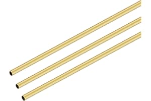 iMeistek Lot de 3 tubes en laiton, 300 mm de long, 3 mm de diamètre extérieur et 0,2 mm d'épaisseur de paroi en métal sans couture pour la maison, le jardinage, la décoration, les loisirs créatifs