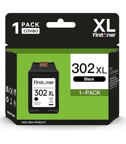 HP 302 XL Schwarze Tinte – Original, Hohe Kapazität, Kompatibel Mit Druckern Wie DJ-2130/3630