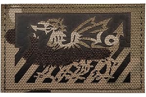 OHRONG Wales Flag Patch IR Infrared Reflective Welsh Dragon Emblem Tactical Military Shoulder Armband Motorbike Applique