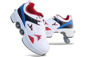 LDTXH Pattini a rotelle 2-in-1 Multi-Purpose Scarpe Inline Roller Shoes Skate Rollerblades Donna Regolabili Trekking Regalo Speciale per Adulti Unisex