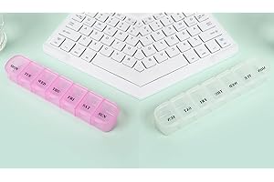 DTXLX Organizer na tabletki, 7 dni, 1 raz dziennie, na suplementy medyczne, witaminy i olej z wątroby dorsza, tygodniowe pudełko na tabletki na 7 dni, stylowe eleganckie pudełko na tabletki (2 szt