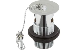 PLUMB-PAK Plumb Pak PPS83BCAMZ 1.25-inch Brass Plated Slotted Basin Waste, 1 1/4" with Chrome Plug