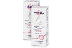 ‎SANOSAN sanosan Schwangerschaftscreme klinisch getestet - Beugt Dehnungsstreifen & Schwangerschaftsstreifen vor - Schwangerschafts Pflegecreme ohne Paraffinöl, Farbstoffe, Silikone & Parabene (2x 200 ml)