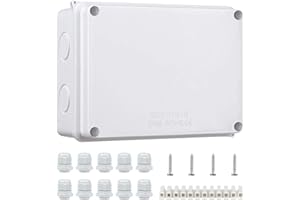 COOLWEST IP65 Waterproof Junction Box Large ABS Electrical Box Outdoor Cable Connector(150x110x70mm)