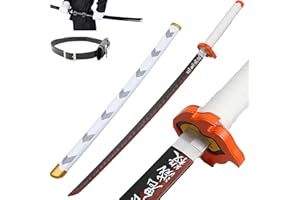 ZNLVZSH Demon Sword Cosplay Katanas Blade Prop For Kamado Tanjirou Samurai anime Ninja Sword Decorative Toys for Fans Anime Lovers Decorative Weapon Toys Wooden Model 41 Inches, F