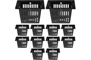 HANABASS 12Pcs Mini Square Pond Plant Baskets for Soilless Culture Hydroponic, Aquatic Plant Pots Nursery Pots Bulb Baskets for Aquaponics & Hydroponics 2.2X2.2 Inches