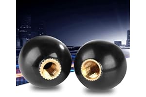 WANROMJUN 5 Pièces Bouton Sphérique Femelle en Bakélite Noir, Bouton de Levier à Bille, Insert en Laiton : Filetage M6 x 0.79 in de Diamètre, pour Pommeau de Levier de Vitesse pour Machine-outil