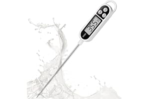 YYAOEMI Digital Kitchen Thermometers with Large LCD Screen Long Probe Thermometer Instant Read Auto Off ℉/℃ Button Accurate Water Temperature Thermometer for Beverage, Grill, BBQ, Food Cooking