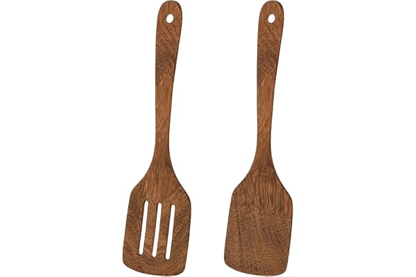 Chstarina 2 st Köksredskap, Kökspatlar, Träspatel, Trä Köksredskap, Non-stick, Värmebeständig, Reptålig, Spatelset för Kök, Krukor, Restaurang