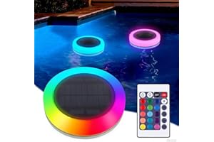GERBALA RGB Schwimmende Solarleuchten, Home Poolbeleuchtung Solar, Teichbeleuchtung, Unterwasser Licht Mit Fernbedienung, IP68 Wasserdichte, Für Gartenpool, Außenbereich, Sommer Pool Party(A)