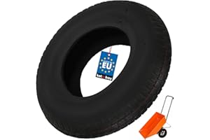 KOTARBAU® Rueda de carretilla de 4 capas, neumático de goma maciza, negro