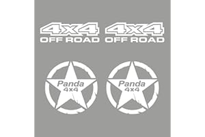 PUMU adesivi 4x4 off road e Stella 4x4 compatibile per panda 4x4 Sisley Adventure Trail trekking fuoristrada auto tuning sport suv (BIANCO)