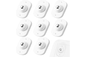 OFFCUP 8 Stück Kugelrollen Mini Möbelrollen Flach Selbstklebende Rollenrad Kugelrollen für Möbel Universal 360 Grad Rollen für DIY Mülleimer Aufbewahrungsbox Kleingeräte Mülleimerbox (weiß)