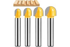 4 stycken 8 mm skaft rund näsa Cove Core Box fräs hårdmetall överfräs ihåliga hakfräs kulfräs träbearbetning fräs (Ø 6/8/10/1