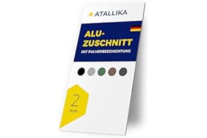 ATALLIKA Aluminium Platte beschichtet [Reinweiss, 700x200 mm] - 2mm dickes Alublech mit einseitiger Pulver-Beschichtung [wetterfest, Outdoor & Indoor] - präziser Blech-Zuschnitt aus Deutschland