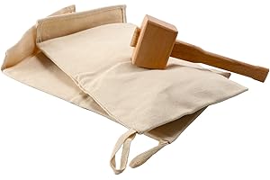 SUREBUY 2 unids bolsa de hielo Lewis bolsa de lona bolsa de hielo reutilizable bolsa de lona con martillo de madera mazo para verano barman kit y herramientas de barra accesorio de cocina