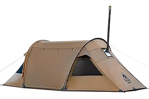 OneTigris Raven Nest Tente tunnel pour 2 personnes, tente de camping étanche 3000 mm, tente chaude d'hiver avec trou de poêle pour le camping, les voyages et l'extérieur