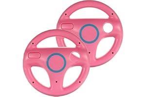 TheMax Pink (Pack 2) Wheel Steering wii Controller Design Stand Mario Kart Racing Game Steering Wheel Stand For Wii Game Controller