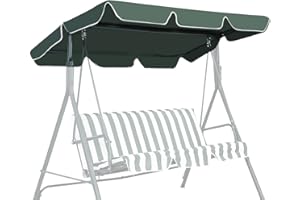 GIANTEX Toit de rechange pour balancelle de jardin - Toit pare-soleil universel 2 places/3 places - Housse de rechange imperméable - Auvent pare-soleil (vert, 168 x 115 cm)