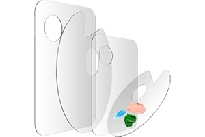 DSLSQD 4 Stück Klare Acryl Malpalette,Kunstpalette Mischpalette Antihaft Öl Farbmischpalette,Acrylfarben Palette Malen Daumenloch,für DIY Kunsthandwerk Malerei Ölgemälde Art Palette