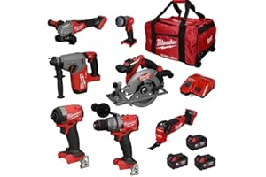 Milwaukee M18 FPP7A3 Fuel 18v Cordless Brushless 7 Piece Power Tool Kit 3 x 5ah Li-ion