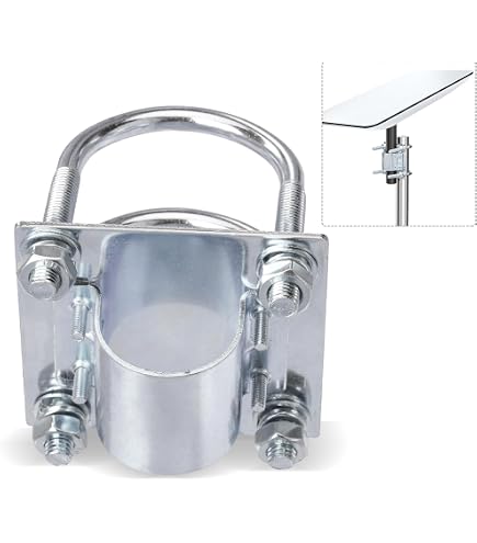 2 Morsetti A U Per Antenna Esterna – Bulloni Doppi 5mm – Adatti Per Tubi Da 50 Mm – Ferro Zincato