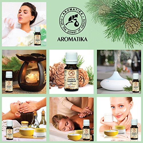 Zedernholz Öl, Atlas, Zeder 100 % naturreines ätherisches 10ml 0,33 oz, Reine & Natürliche Zedernholzöl, Cedrus atlantica, Marocco, Zedernöl – für guten Schlaf /Beauty /Stressabbau /Baden /Körperpflege /Wellness /Schönheit /Aromatherapie /Entspannung /Massage/ Aroma diffuser / Duftlampe / Raumbeduftung /Kosmetik /Kosmetikanreicherung Aromatherapeutische / Unverdünntes / Therapeutische / Alternative medizin; Glasflasche, von AROMATIKA - 3