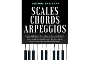 Essential Piano Scales, Chords & Arpeggios Guide - Complete Collection: 3 levels in 1 (Beginner to Advanced): Fingering, Keyboard illustration, Chord ... Piano Starter Kit - Anyone Can Play)