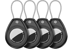 Aimtel 4 Stück Air Tag Anhänger Kompatibel mit Apple Air Tag Schlüsselanhänger，IPX8 Wasserdicht Air Tag Hülle mit Drahtkabel Air Tag Lock Schlüsselring Halter für Schlüssel, Gepäck, Rucksack