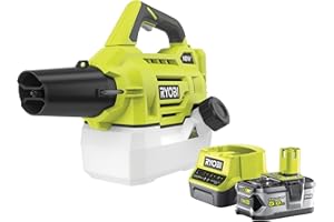Ryobi RY18FGA-150 Zamgławiacz Akumulatorowy 18V, Bezprzewodowy Rozpylacz Mgły, Zestaw Zawiera 1 Akumulator 5.0 Ah, Ładowarkę