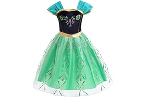 Lito Angels Princess Coronation Costume Fancy Dress Up for Kids Girls Halloween Birthday Party Outfits, Green